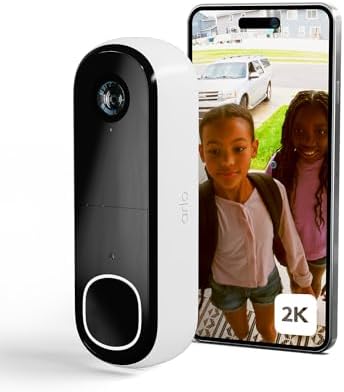Arlo Sonnette 2K, Sonnette de Surveillance WiFi Exterieure Sans F...