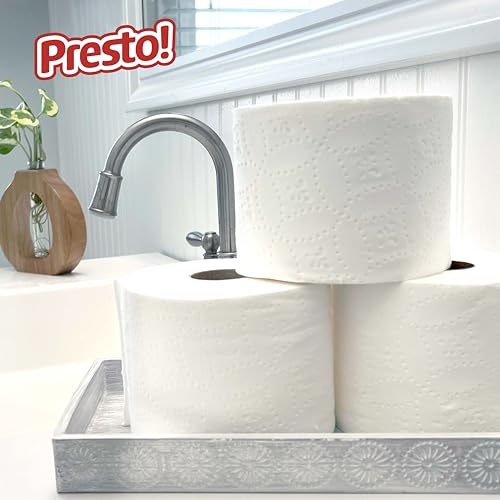 Image of Amazon Brand - Presto! Ultra-Strong 2-Ply Toilet Paper, 6 Mega Rolls = 30 Regular Rolls, 308 Sheets Per Roll, Unscented