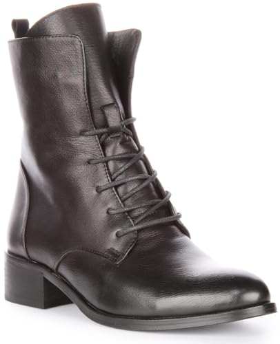 Clair Women's Lace Up Leather Low Heel Ankle Boot