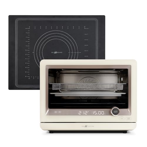 Image of VAL CUCINA 7-in-1 Steam Convection Oven Countertop with Air Fry, Bake, Sous Vide, Ferment, Built-in Recipes & VAL Board Cutting Board, Creates Storage Space, Protects Cabinets