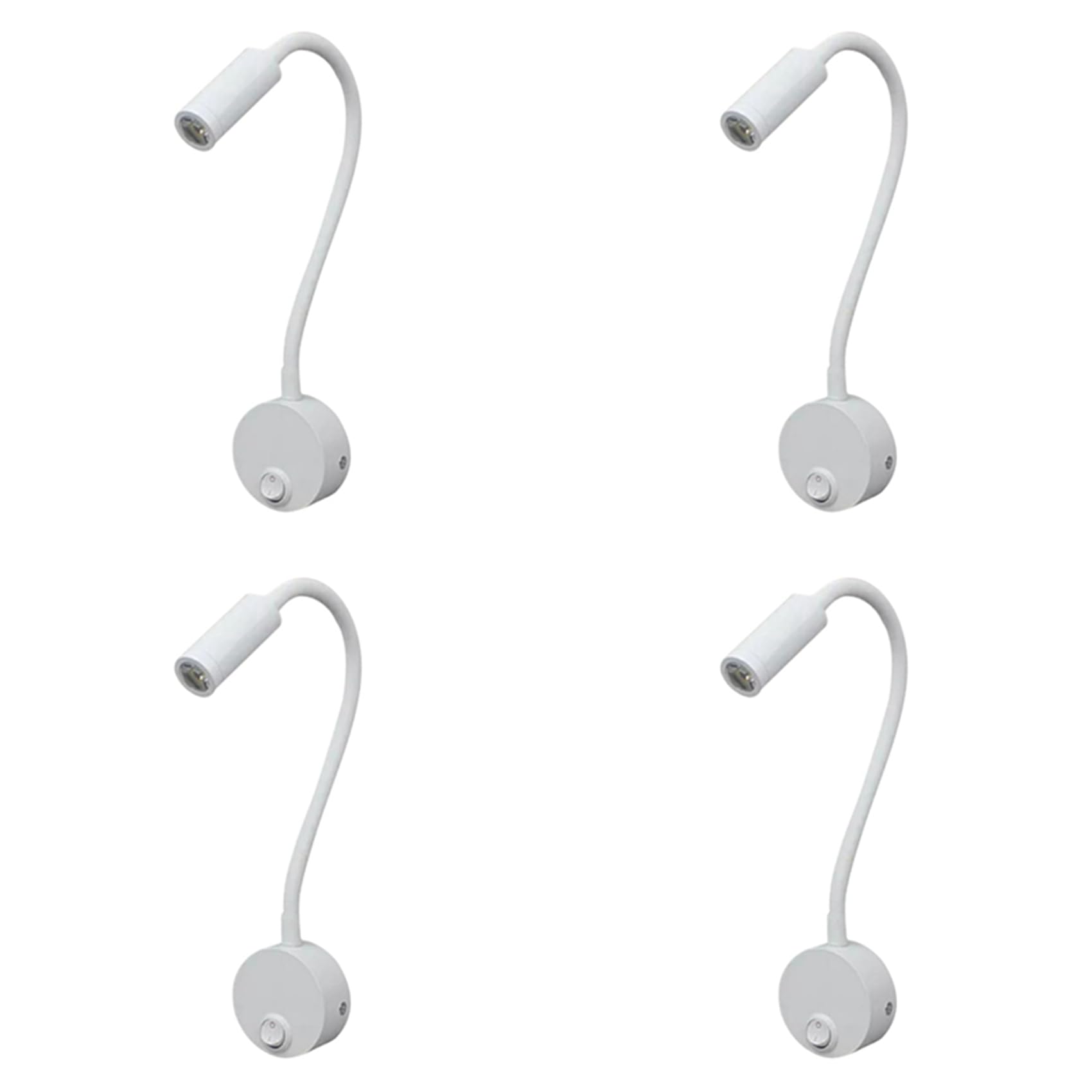 Vjsujehgy 4X 3W Wall Mounted Reading Light Flexible Gooseneck LED Sconce Lamp for Bedroom, Workbench, Studio Reading Lamp