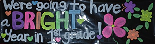 Chalk Markers WHATUP Banner Kit by Glass Chalk - 1 White Blank Banner, 4 Clips, Rope, 4 neon Color Markers - Thumbnail 7