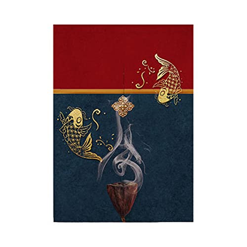 Hiseng Cortina de Puerta Japonesa Noren para Decoración del Hogar, Tapiz Cortina de Partición Dormitorio Kitchen Shop Restaurante Separador de Puerta (80x150cm,Patrón de Koi 8) Cover
