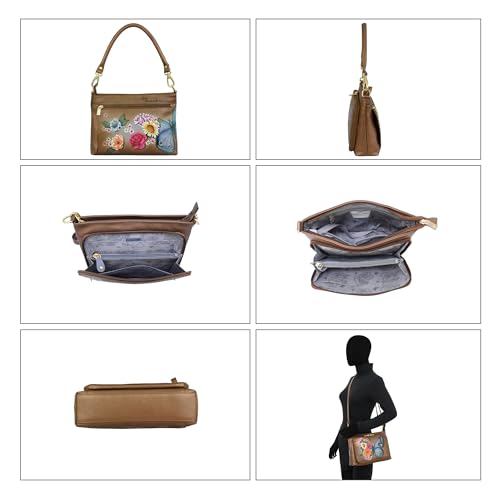 Anuschka Women’s Genuine Leather Shoulder Organiser - Hand Painted Exterior3