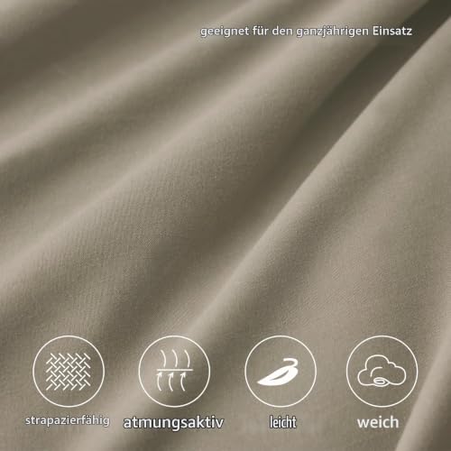 RUIKASI Spannbettlaken 180x200cm Taupe Bettlaken - Oeko Tex Spannbetttuch 180x200 Bettbezug… – Ansicht 6
