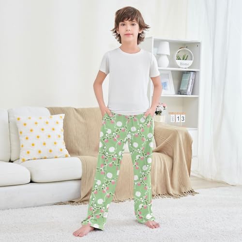 Boys' Pants Cute Frog Green Long Bottoms Jogger Pants Elastic Waist Trousers with Pockets S-XL3