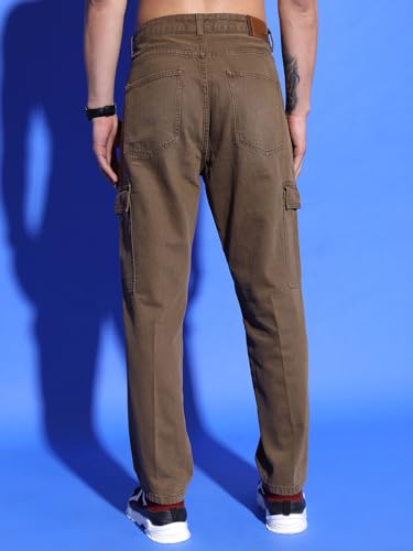 Image of Highlander Men's Regular Fit Cargo Pocket Jeans | Clean Look | Cotton Comfort | Utility Style