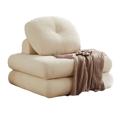 Vepnby Sofa Cama Modular, Sofa Cama Plegable, Sofa Cama 1 Plaza con Respaldo, Pana, Funda extraíble y Lavable, Ideal para salón, Dormitorio o balcón(Caramel Color)