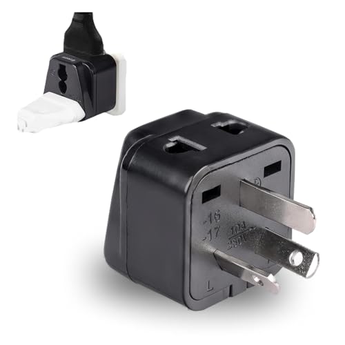 Image of Orei India to Australia Plug, New Zealand & China & More - Type I - 2 in 1 - Perfect for Laptop, Camera USB Charger and More - Ce Certified - Rohs Compliant - Black - 5 Years Warranty
