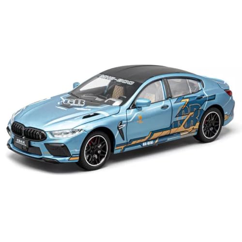 Image of 1:24 M8 Model Cars M8 Toy Car Die Cast Metal with Light Sound Pullback Openable Door Cars Toy, Blue