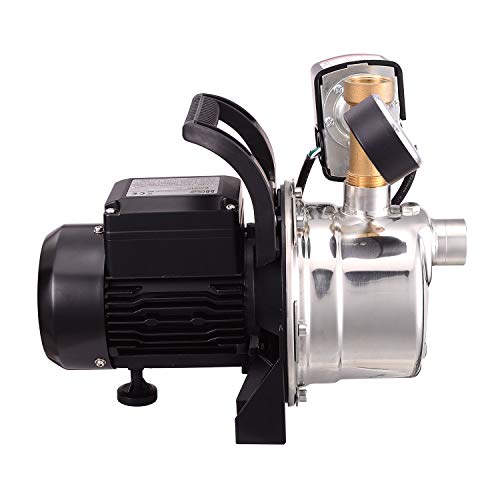 BACOENG 900GPH Shallow Well Jet Pump with Pressure Switch 20-40psi Stainless Steel Water Pump to Supply Fresh Water to Residential Homes Farms Cabins - Thumbnail 3