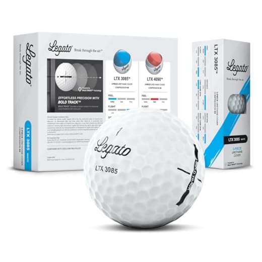 Legato Golf Balls, LTX 3085 | Golf Balls for 18+ Handicap Golfers | Maximized Distance with Softer Feel | 3 Piece | Urethane Cover | 85 Compression | One Dozen