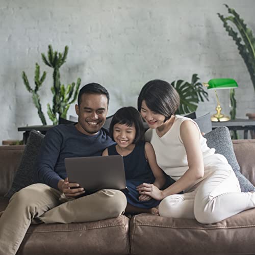 Relaxdays, Verde, Lampada da Scrivania con Interruttore a Catena, Base Rotonda, Vintage, Vetro Hlp 31 x 22.5 x 18.5 cm, Ottone - Image 4