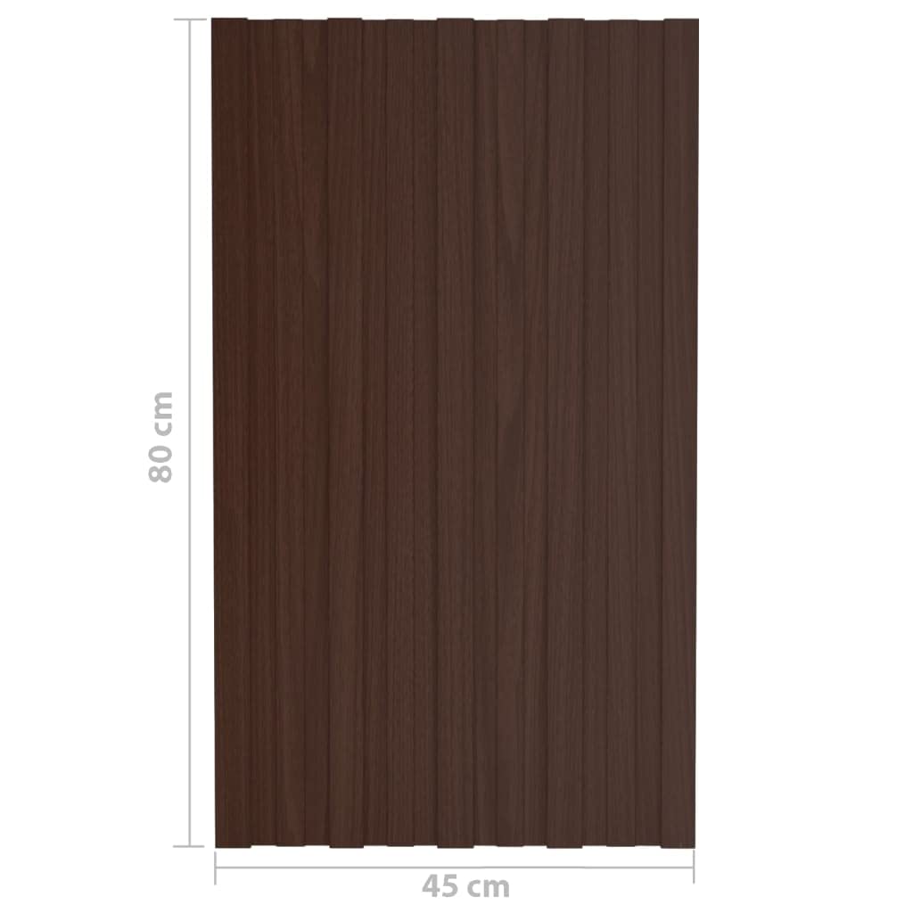 Genérico Panel para tejado Acero galvanizado marrón 36 Unidades 80x45 cm,Techo-317206