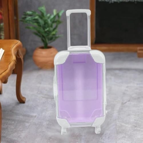 Qianly Doll Accessories Suitcase Doll Travel Luggage Openable Doll Travel Mini Trolley Case Fashion Doll Luggage for 18 inch Doll, Light Purple3