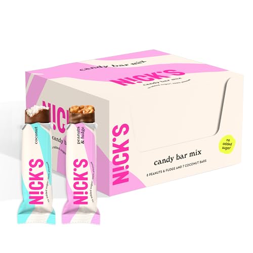 N!CK'S NICKS Keto Chocolate Candy Bars Variety Pack, No Added Sugar, Coconut, Gluten Free Sweets Low carb Candy Snack Bar (Multipack 15x40g)