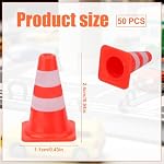 50pcs Mini Traffic Cones, Plastic Miniature Road Safety Cones - Image 2