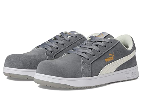 Image of Puma Safety Iconic Suede Low Women's Shoes, Composite Toe, Static Dissipating Safety, Slip Resistant, Grey, Size W6 (640125-06-800)