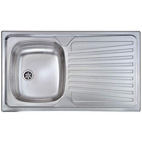 CM lavello incasso mondial 86x50 1 vasca sinistra con gocciolatoio acciaio inox spazzolato