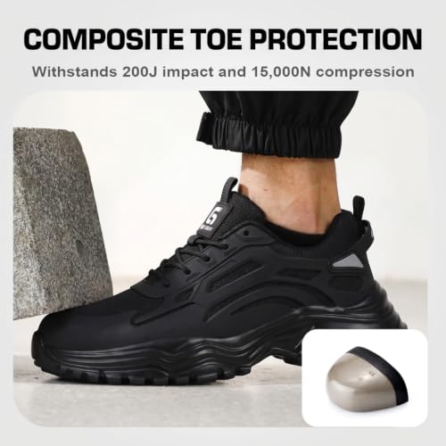 Image of Steel Toe Shoes for Men, Lightweight Safety Work Shoes