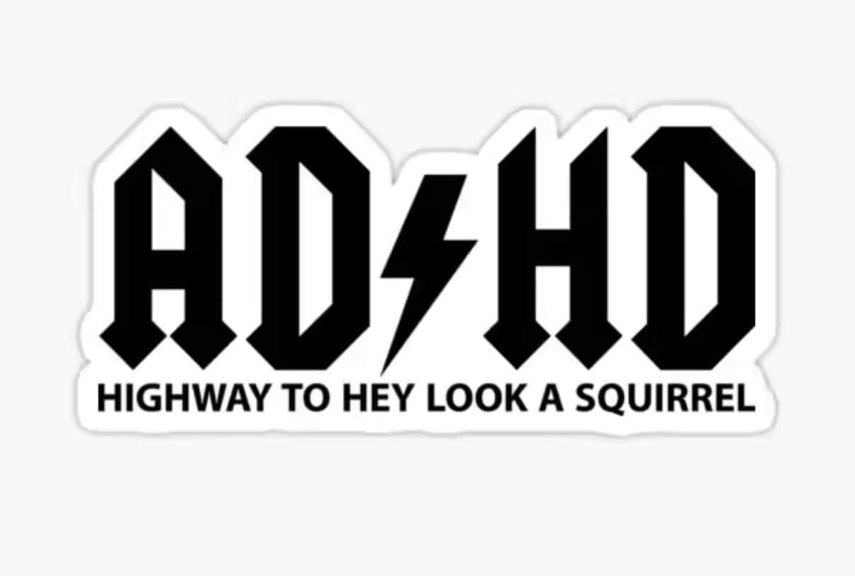 Funny ADHD Hard Hat Sticker, 2.5 or 5 inch - Hardhat Laborer Welder Hardhat Decal