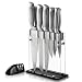 12 Piece Stainless Steel Knife Set With Acrylic Stand & Knife Sharpener | Best Chef, Cooking, Utility, Carving & Paring Steak & Bread Knives | Professional Cooking Equipment | Great Cook Utensil Gift