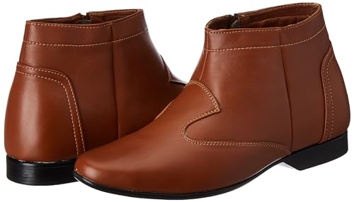 Image of mens Men's Faux Leather Height Increasing Black Boots Ankle Boot