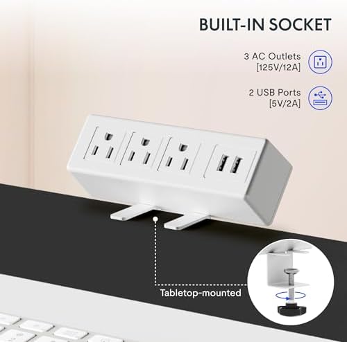 FLEXISPOT EN2 Whole-Piece Standing Desk with Clamp Power Strip, 48 x 30 Electric Stand Up Height Adjustable Desk with Cable Management (White Frame + 48" White Desktop, 2 Packages) - 3
