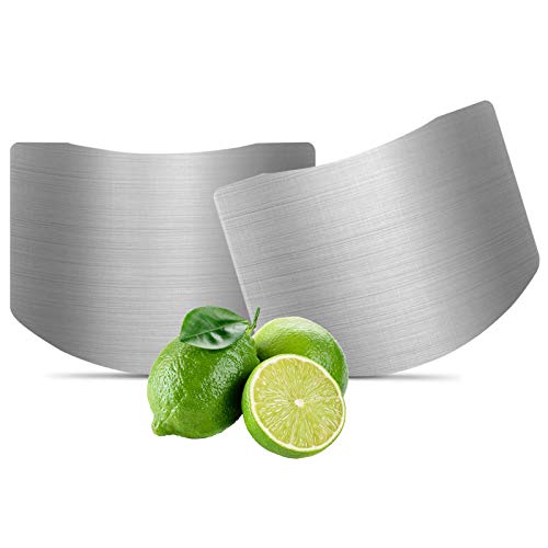 Finger Guards for Cutting,Finger Guards for Cutting Vegetables,Stainless Steel Finger Guards for Cutting,Cutting Avoid Hurting (Silver--A) 2 Pack