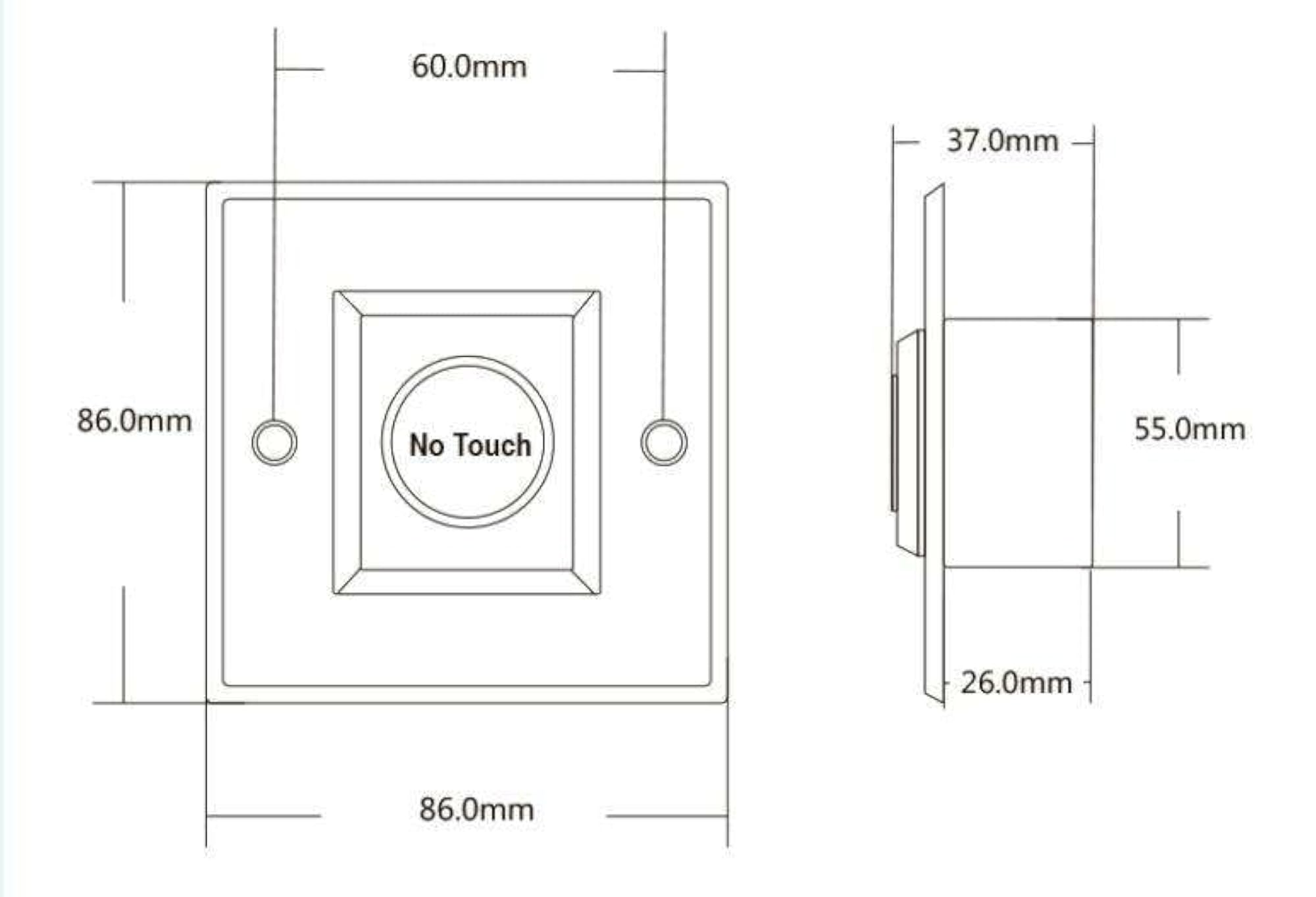 2-Pack No Touch Exit Button with Infrared Sensor