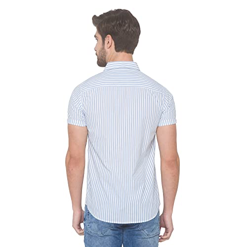 Image of Spykar Men's Cotton Slim Casual Shirts (Sky Blue) (4XL) (MSH-01BB-282)
