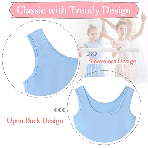 Meriabny Ballet Leotard With Tutu Dancewear With Attached Skirt For 4T 5T Girls Bright Colors Leotards For Dance Recital Gift, Blue #TOP3