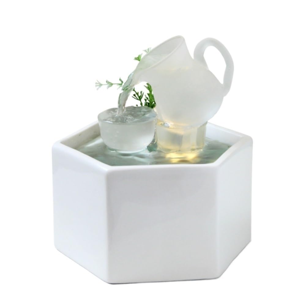 Desktop fountain Indoor Relaxing Tabletop Fountain Waterfall Flowing Desktop Circulating Water Ornament Desk waterfall decor