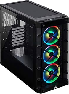 Corsair iCUE 465X RGB Tempered Glass Mid-Tower ATX Smart Case (Tempered Glass Side & Front Panels, Three LL120 RGB Fans Included, Expansive Storage, Removable Dust Filters) - Black