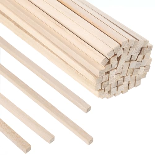 70Pcs 1/4' x 12' Balsa Wood Sticks, Square Dowel Rods Wood Furring Strips Hardwood Sticks for Crafts DIY Projects Models Making