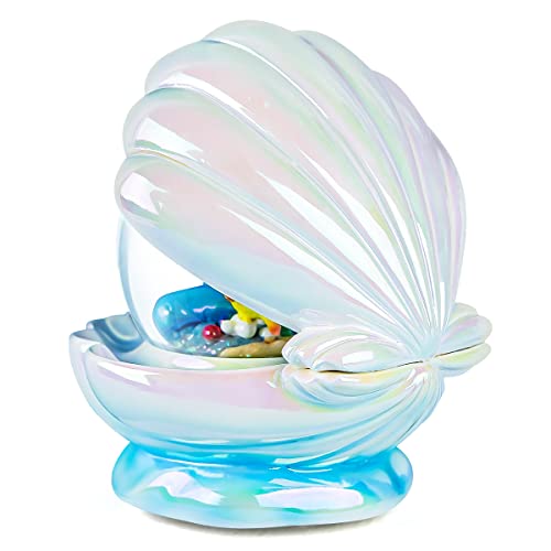 Mermaid Music Box For Daughter - Mermaid In Seashell Snow Globe With Lights, Birthday Valentine Day Christmas For Wife Girlfriend Women Plays Tune You Are My Sunshine #TOP7