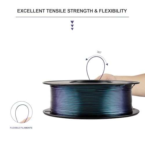 Image of TINMORRY Galaxy PETG Filament 1.75, Rapid PETG 3D Printer Filament, Compatible with Bambu FDM 3D Printer, 1 KG 1 Spool, Chameleon Blue /Purple
