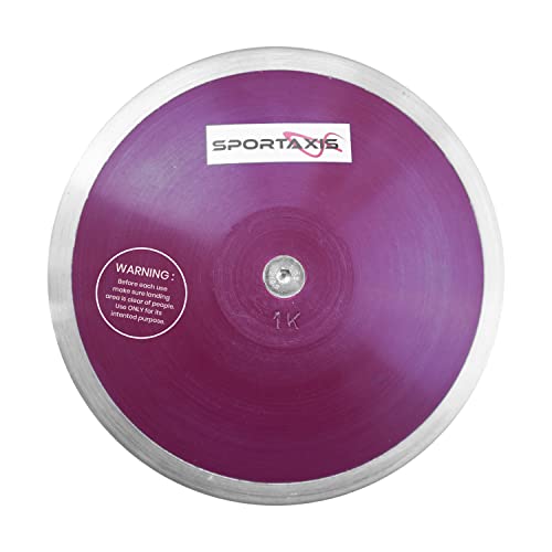 SPORTAXIS 1 Kg Training Discus for Men and Women - Throwing Discus for High School & College Throwers - High Spin, Low Spin - Ideal for Track, Field Practice & Competition - 73% Rim Weight