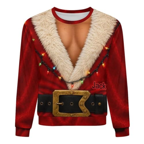 Fur-Collar Santa Coat Chest Print, alternative view 3