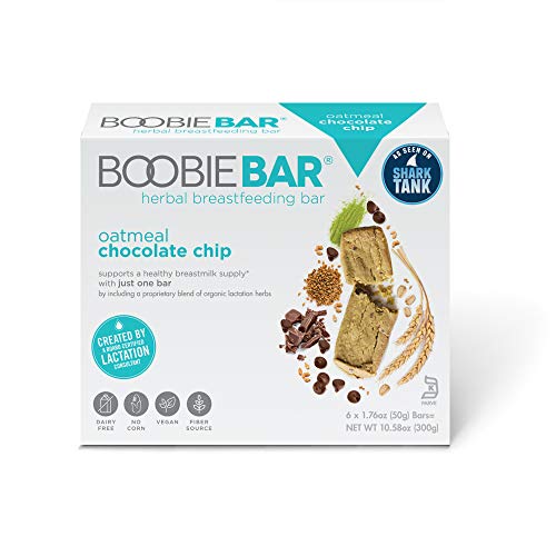 Boobie Bar Superfood Breastfeeding Bar, Oatmeal Chocolate Chip, [1.7 Ounce Bars, 6 Count]