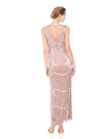 aidan mattox beaded fringe dress Aiden Mattox | Dresses | Aidan Mattox Womens Sleeveless Beaded Tiered Fringe Gown
