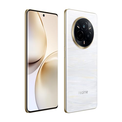 Image of realme 14 Pro 5G Smartphone 8+128GB Pearl White, 6.77-inch Curved Screen, 120Hz Display, 45W SuperVOOC, 6000mAh Battery, 50MP Camera, Dimensity 7300 Energy, IP69