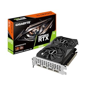 GIGABYTE GeForce RTX 3050 WINDFORCE OC 6G Graphics Card, 2X WINDFORCE Fans, 6GB GDDR6 96-bit GDDR6, GV-N3050WF2OC-6GD Video Card