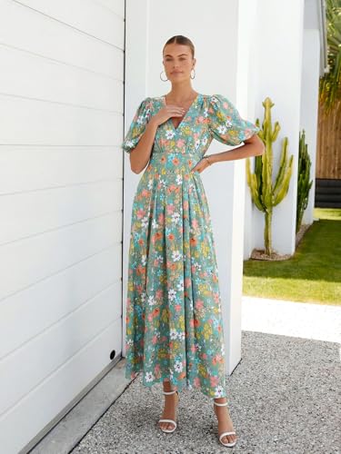 Image of Maxigerui Women's Summer Floral Maxi Dress Spring Wedding Guest Dress 2026