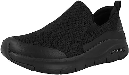 Skechers Men's Arch Fit Banline Oxford, Black/Black, 7.5 | Image 3