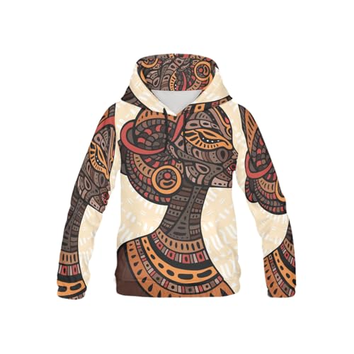 African Woman Long-sleeve All Over Print Athletic Hoodies Pullover Sweatshirt