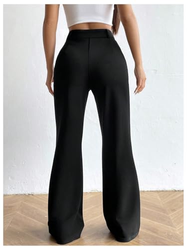 MakeMeChic Women's Wide Leg Pants High Waist Bell Bottom Business Casual Work Trousers2