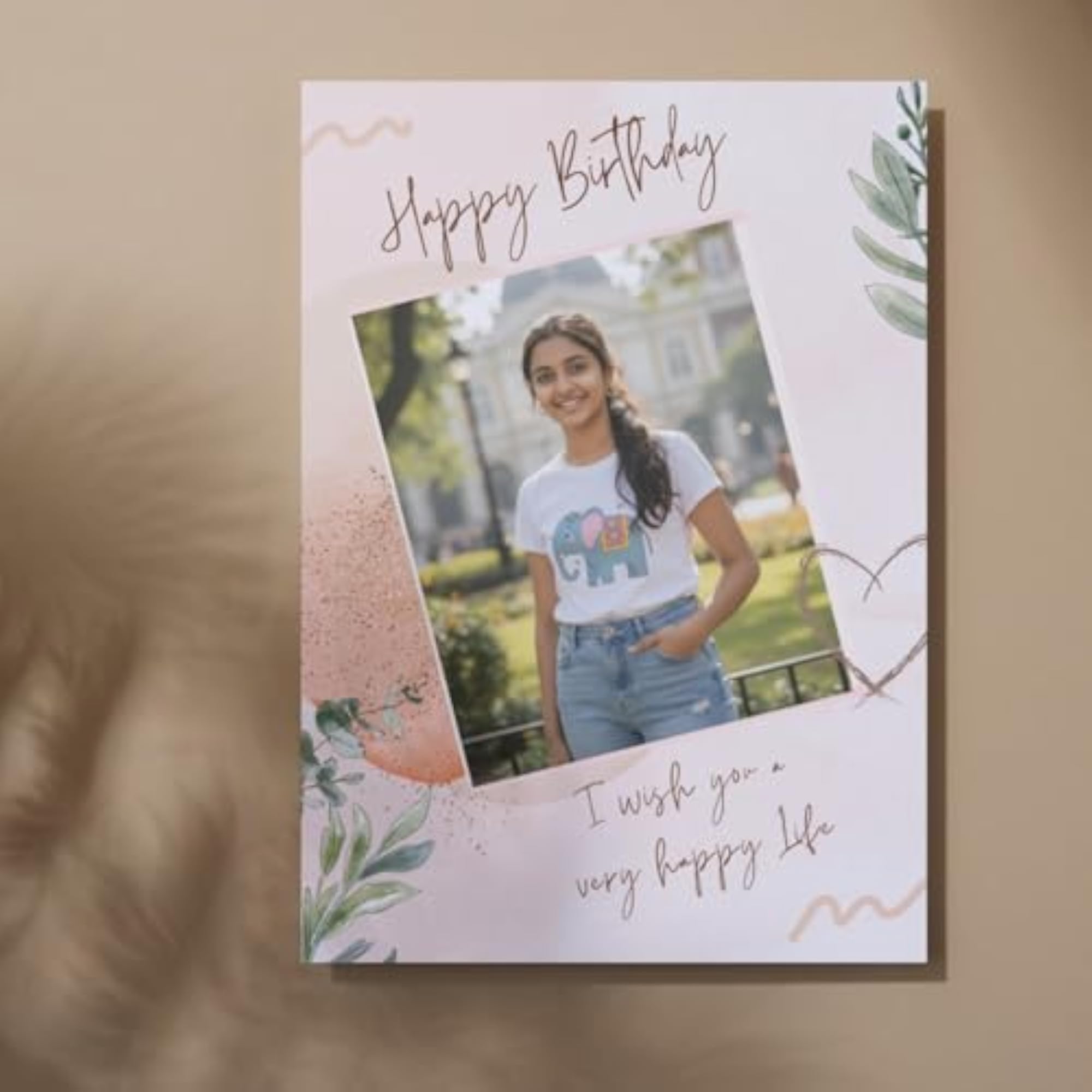 Printed Happy Birthday Greeting Card with Envelope