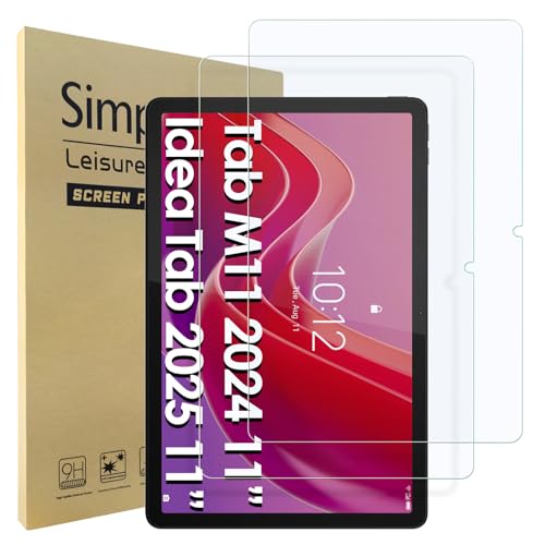 Simpeak 2 Piezas Protector Pantalla Compatible para Lenovo Idea Tab 2025/ Lenovo Tab M11 2024 11', Cristal Templado Premium Complet Bubble Free HD Transparente Anti-Huella