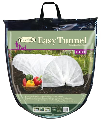 Tierra Garden 50-5060 Haxnicks Easy Fleece Tunnel Garden Cloche, Cover and Protect Plants from Harsh Weather, Animals, and Pests, Fleece Dome for Your Garden